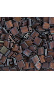 Miyuki tila 5x5mm beads - Matte metallic dark raspberry copper TL-2005
